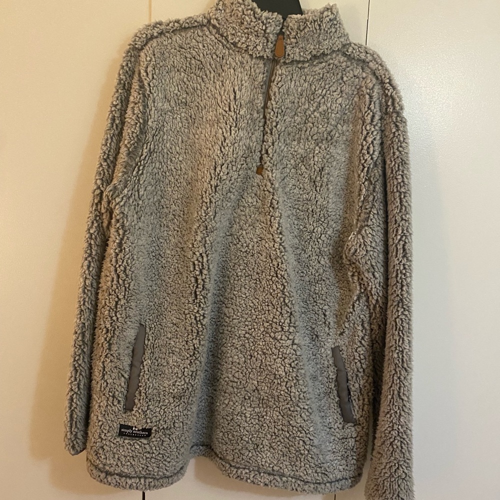 Gray fluffy pullover